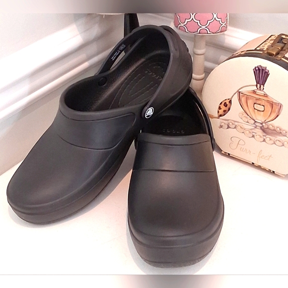 CROCS Shoes - Crocs Black Mercy Work Clogs Slip On Sz 11M NWOB
